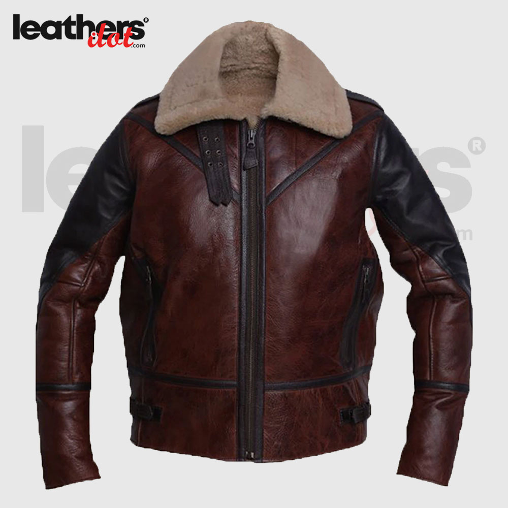 Aviator B3 Brown Leather Shearling Jacket for Men