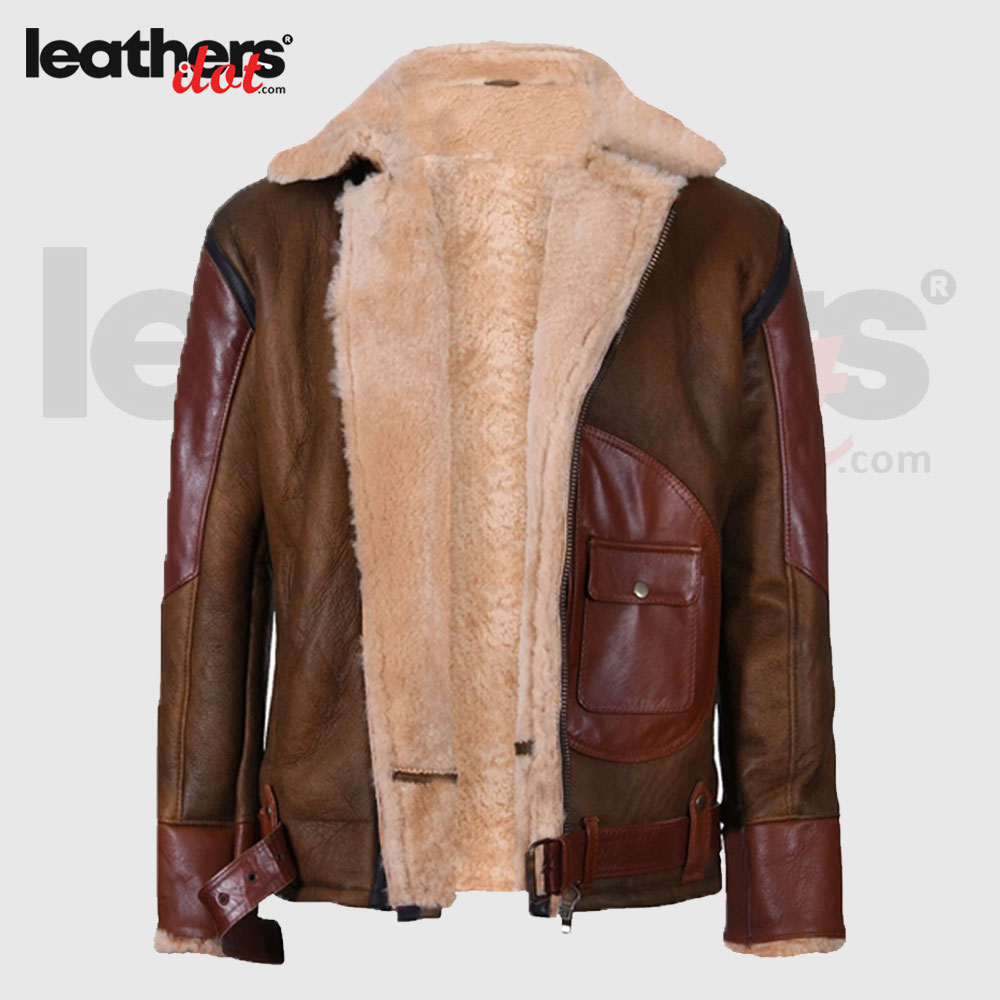 Customized Fit Premium Men Sheepskin Aviator Leather Jacket