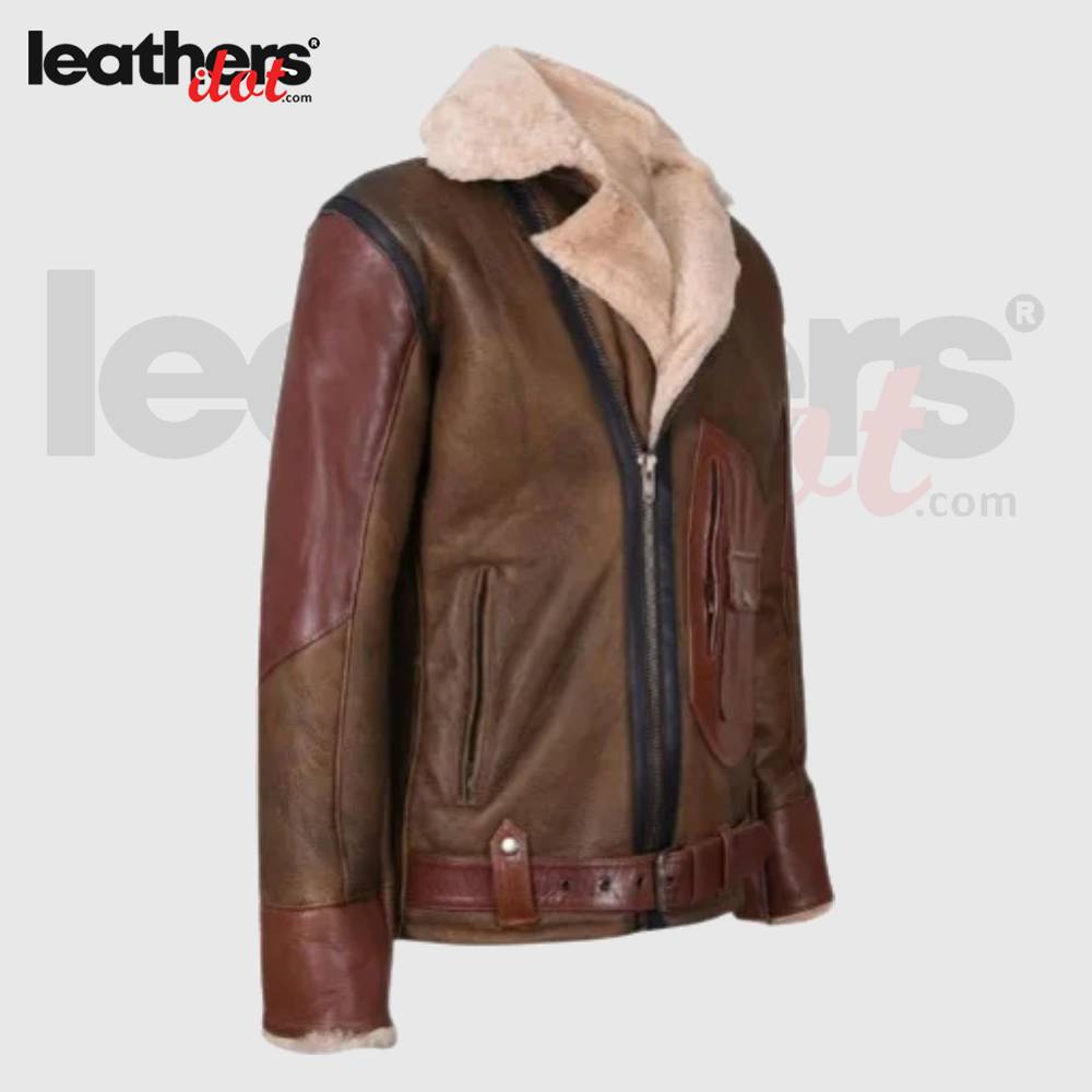 Customized Fit Premium Men Sheepskin Aviator Leather Jacket1