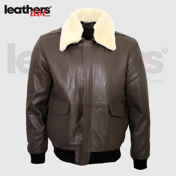 Brown Flying Men A2 Sheep Nappa Leather Bomber Jacket