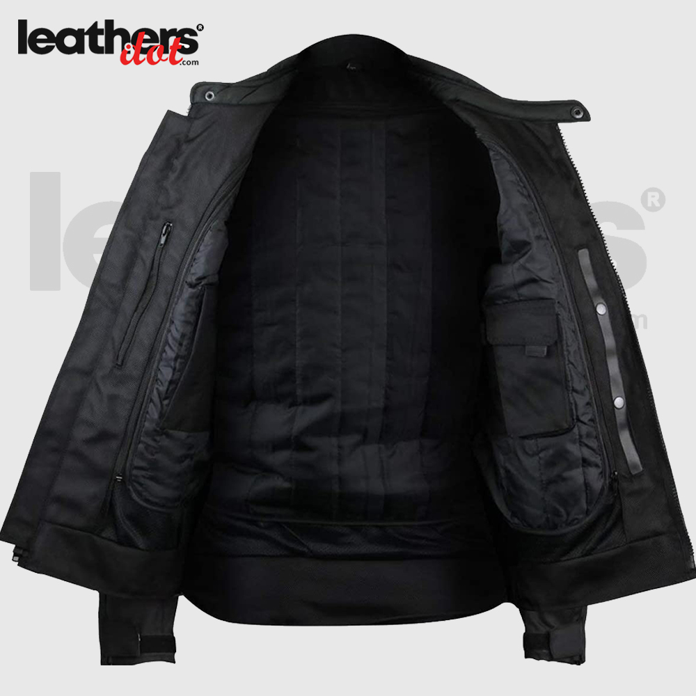 Shop Mens Perforated Reflective Textile-Mesh Motorcycle Jacket for Men