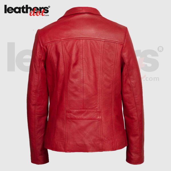 Premium Quality Red Real Leather Bomber Jacket with Shearling