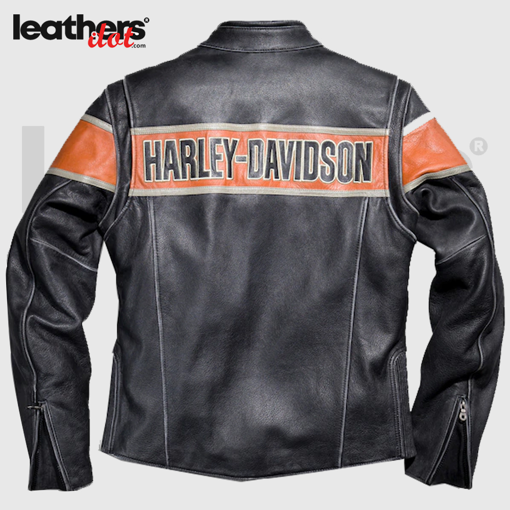 Harley Davidson Victory Lane Motorcycle Leather Jacket
