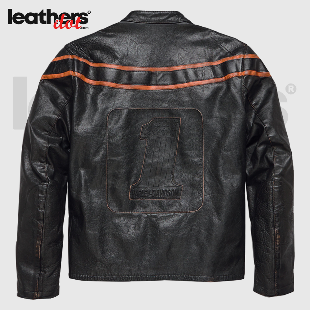 Harley Davidson Motorcycle Men Double Ton Slim Fit Leather Jacket