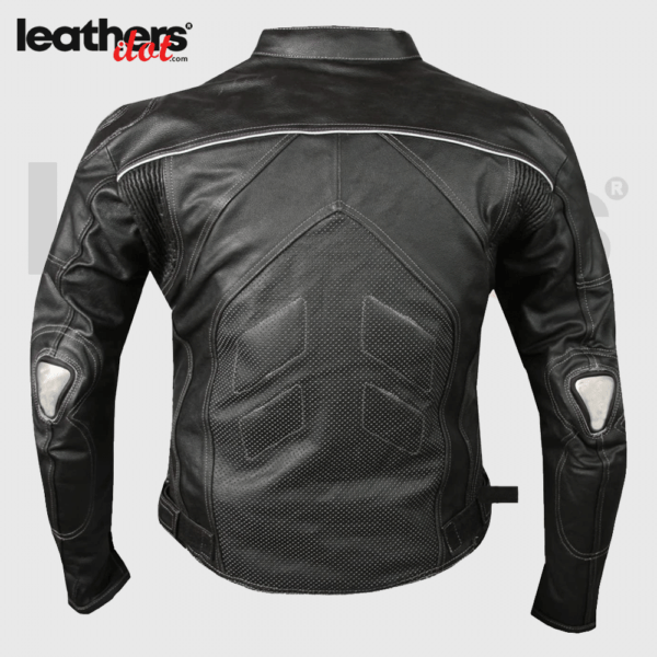 Mens Cruiser Black Motorcycle cowhide Leather Jacket