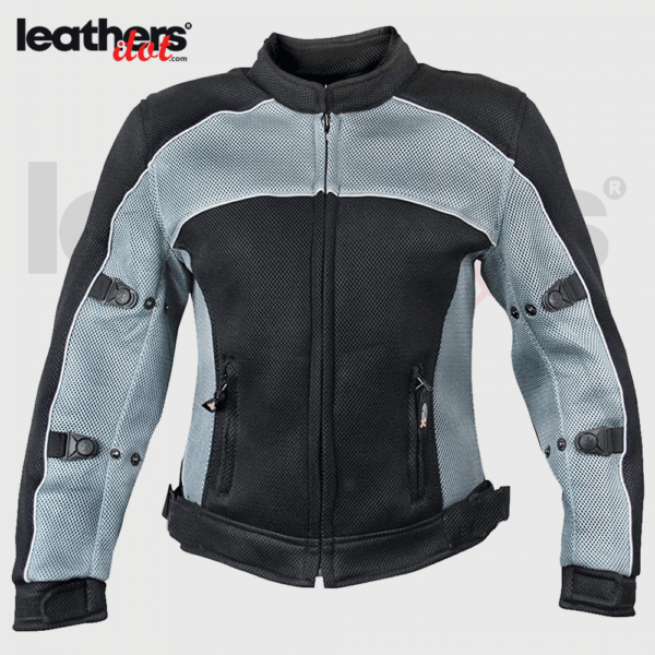 Women Light CE Approved X-Armor Black and Grey Mesh Jacket