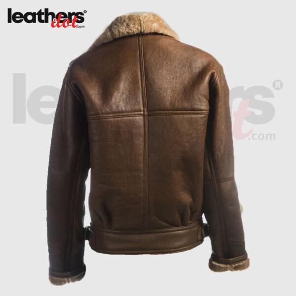 Women Brown B3 Bomber Shearling Aviator Real Leather Jacket