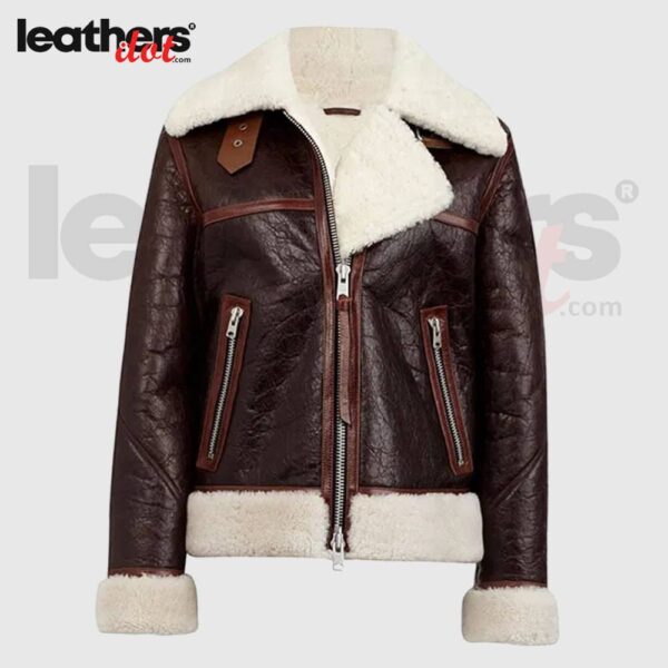 Elinor Chocolate Brown Women’s Shearling Leather Jacket