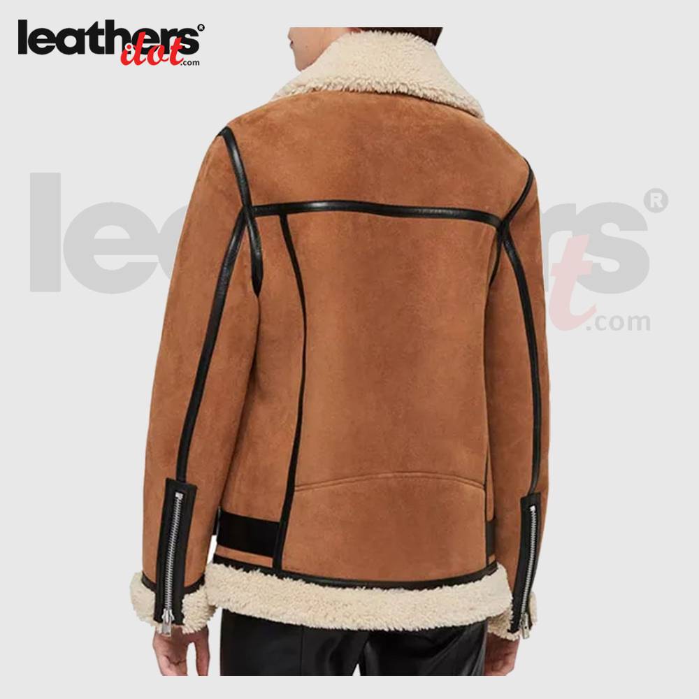 Shearling Suede Brown Haydu Leather Coat