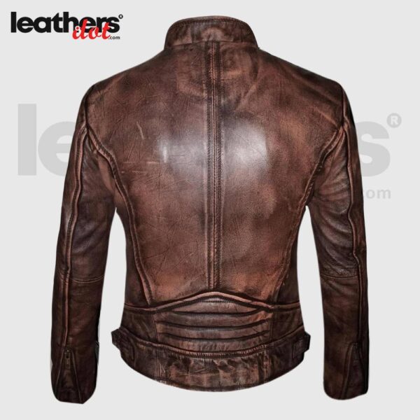 Brown Wax Biker Jacket Leather Women