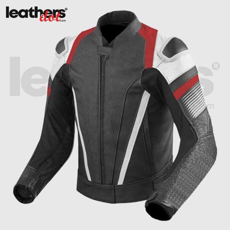 Custom Made Cordura Red Flash Men Leather Racing Jacket