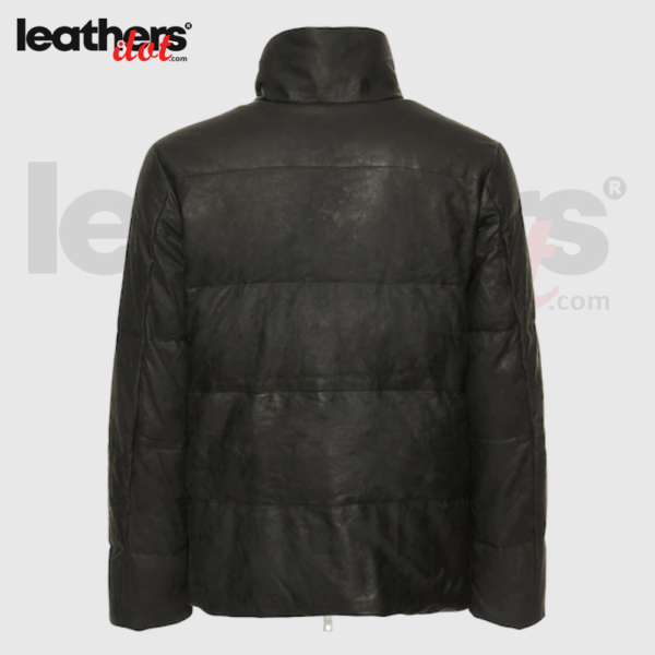 Men’s Black Real Leather Down Puffer Jackets