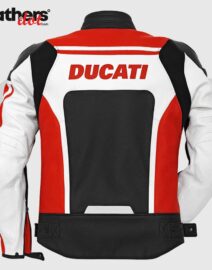 Men’s Ducati Corse Style Motorcycle Leather Jacket